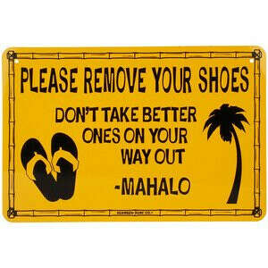 Seaweed Surf Co. Please Remove Your Shoes Sign