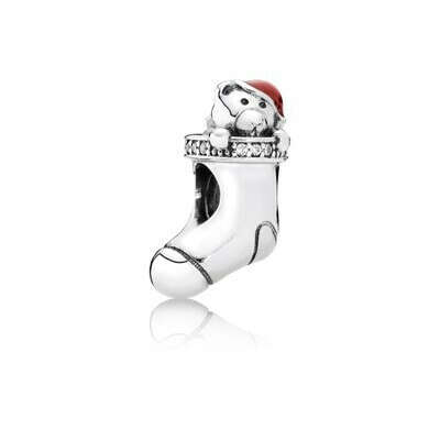 PANDORA | Christmas Stocking, Red Enamel & Clear CZ