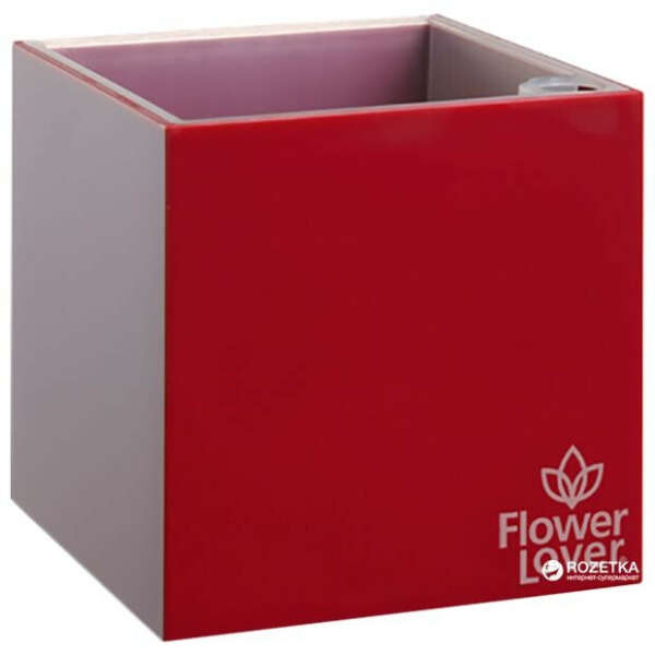 Умный вазон Plastkon Flower Lover Cubico 14 x 14 x 14 см Красный (8595096920476)