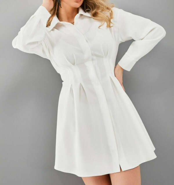 Удлиненная белая рубашка(платье)