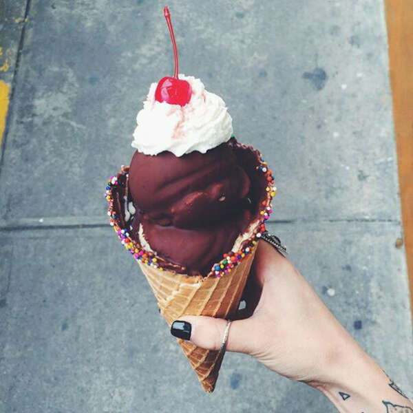 eat more ice cream in cone.