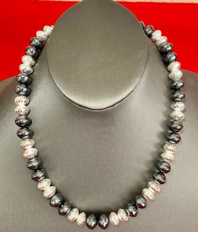 Ruby 22" Black and White Fancy | Haley Beads