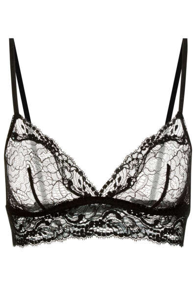 LA PERLA | Black stretch Leavers lace triangle bra