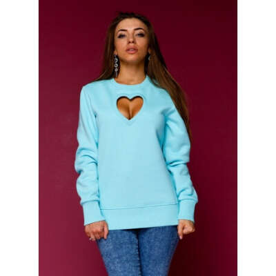 Купить голубой свитшот с вырезом на груди для женщин в интернет-магазине - IndigoGift.ru
