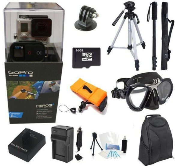 GoPro Hero 3+ Black Edition + XS Scuba Diving Mask + 16GB Extreme Sport Kit