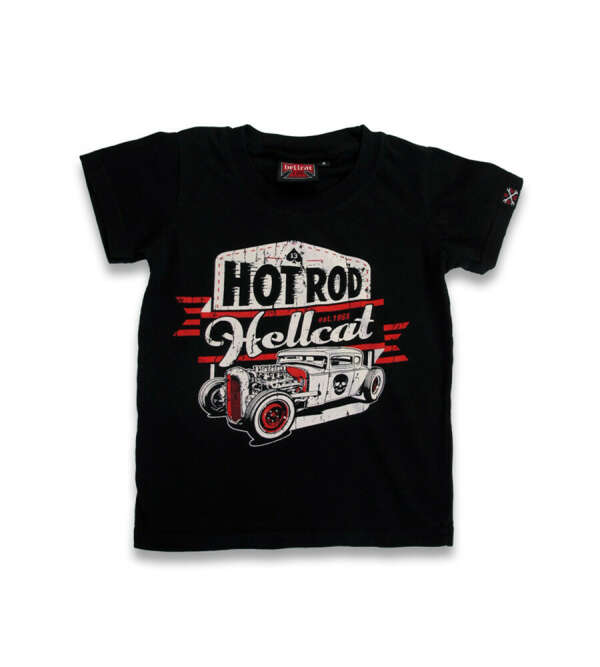 custom skull Hot Rod car rockabilly kid&#039;s t-shirt