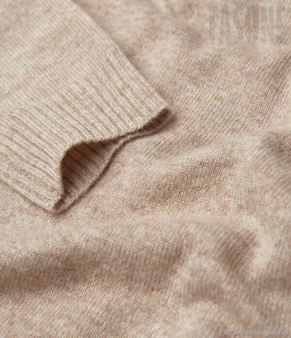 Кашемировый бежевый свитер - S