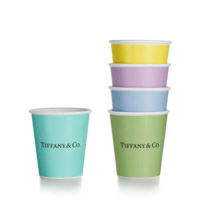 Кофейные чашки Tiffany из костяного фарфора, набор из пяти предметов