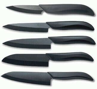 Керамические ножи, чёрные