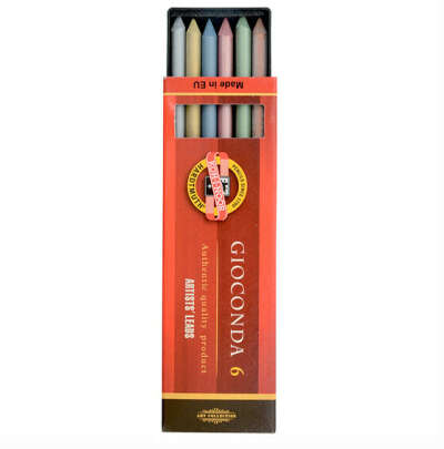 Набор стержней для цангового карандаша Koh-I-Noor "GIOCONDA" 6 шт 5,6 мм, цветные металлик — купить в Арт-маркете Красный Карандаш, г.Москва