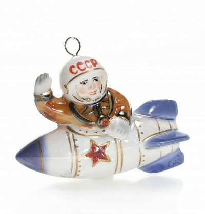 Елочная игрушка "Ракета с космонавтом"