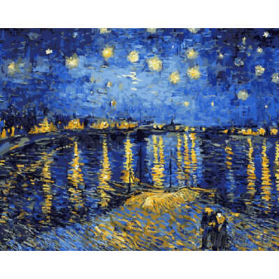 Картина по номерам "Звездная ночь над Роной" Ван Гог