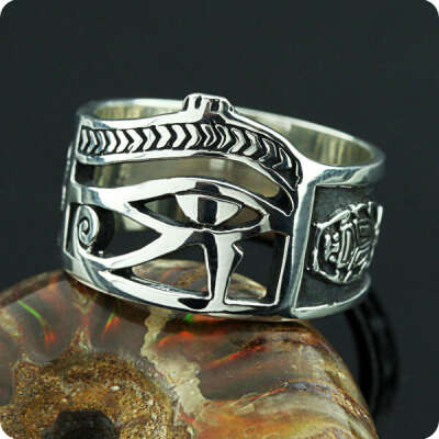 Silver Eye of Horus UDJAT Ring