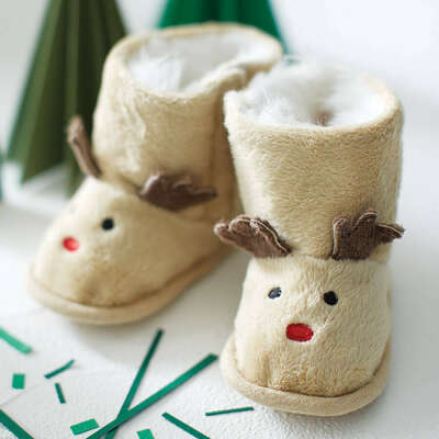 Personalised Reindeer Baby Booties