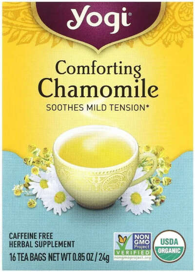 Yogi Tea, Comforting Chamomile, Успокаивающая Ромашка, 16 чайных пакетиков