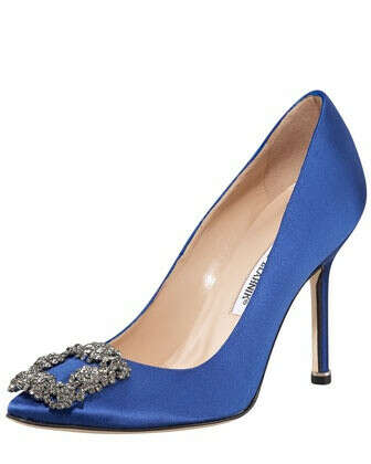 Hangisi Satin Pump, Cobalt Blue