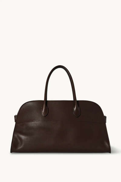 The Row EW Margaux Bag in Leather  Dark Chocolate
