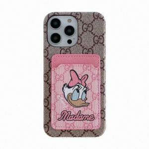 Gucci Ophidia iPhone Case with Disney Daisy Duck In GG Supreme Canvas Beige
