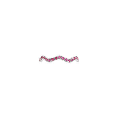 Wave Pave Ring - Silver Fuchsia