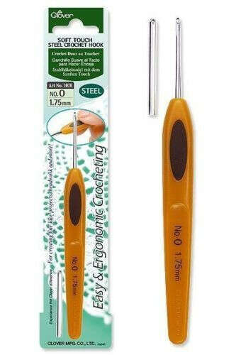 Clover Soft Touch Ergonomic Steel Crochet Hook