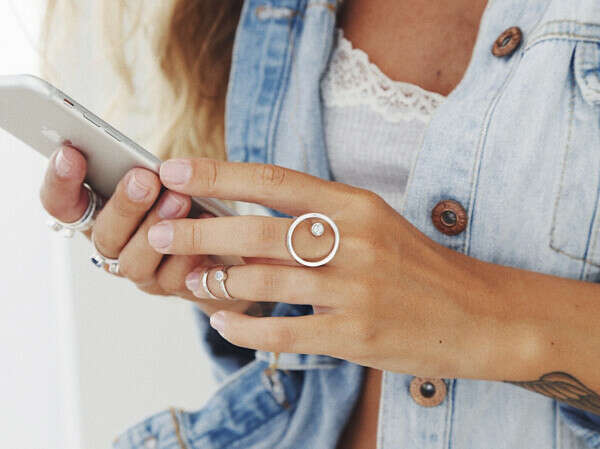 Ring Sphere with White Topaz