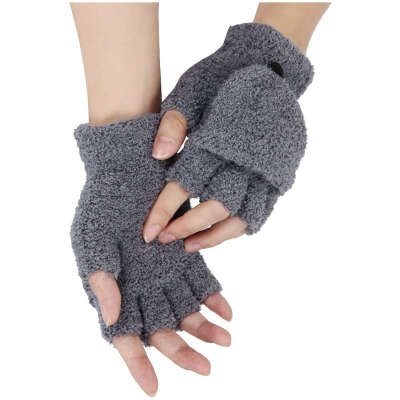 Зимние перчатки без пальцев
