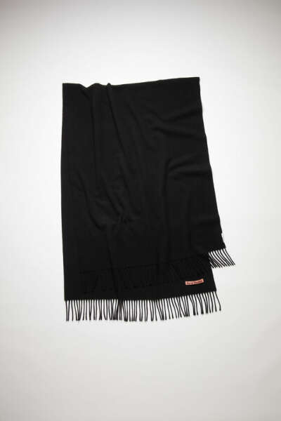 Fringe wool scarf - oversized