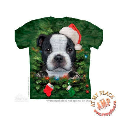 Новогодняя футболка с щенком Xmas Tree Puppy
