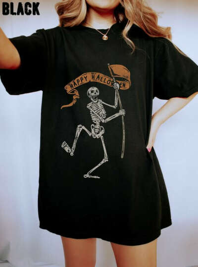 Любая ОВЕРСАЙЗ (или XL) футболка со скелетами, тыквами или хеллуином!