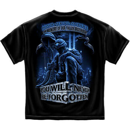 In Memory Of Fallen Brothers Patriotic Black Graphic TShirt | TeesForAll.com