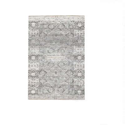 4&#039;x6&#039;3" Undyed Natural Wool Mamluk Design Hand Knotted Oriental Rug