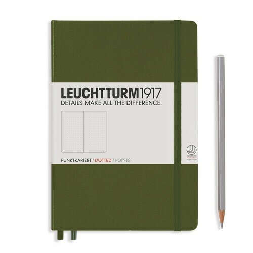 Блокнот А5, в точку, хаки бренда Leuchtturm 1917