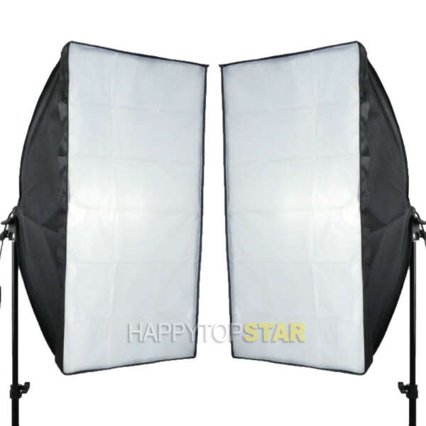 2pcs 50cm x 70cm Photo Video Studio Flash Light Lamp Bulb Tube CFL Softbox E27