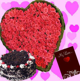100-Roses-Heart-Cake-Card