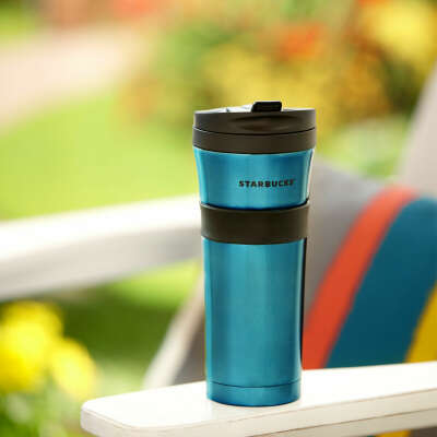 Starbucks® Stainless Steel Tumbler with Grip - Blue
