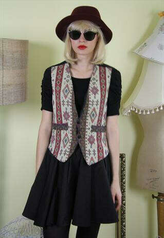 80s Aztec embroidered waistcoat from KIKEE VINTAGE