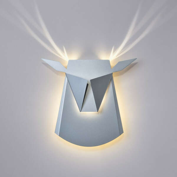 Silver LED Aluminium Deer Head Light Fixture