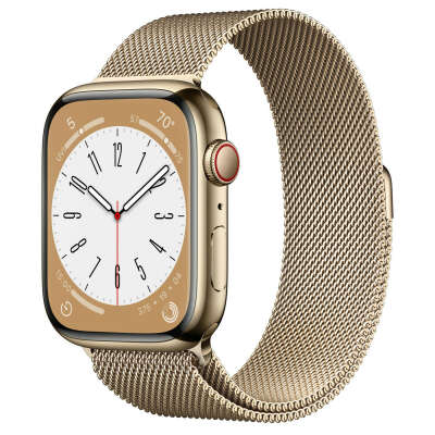 Apple Watch Gold Stainless Steel Case with Milanese Loop 45 mm