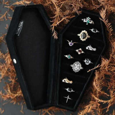 The Black Velvet Coffin Ring Case