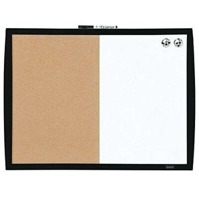 Quartet Dry Erase Board / Cork Board, Magnetic, 17" x 23", Curved Frame, Black  34138416068 | eBay