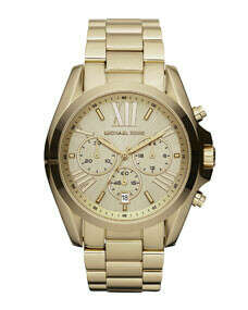 Michael Kors  Mid-Size Rose Golden Stainless Steel Bradshaw Chronograph Watch