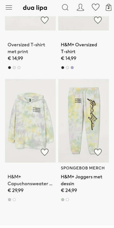 Dua Lipa merch by H&M