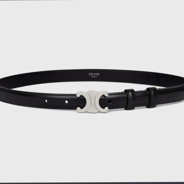 SMALL TRIOMPHE BELT IN SMOOTH CALFSKIN BLACK