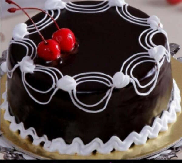 Dark Choco Cake With Red Cherry