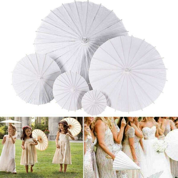 Белый зонтик для новобрачных косплей фото Prop бумага Свадебный декор Ремесло DIY – купить по низким ценам в интернет-магазине Joom