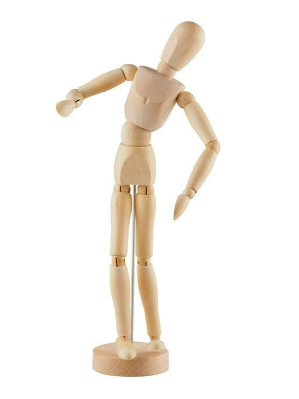 Манекен человека художественный учебный, мужской, деревянный для рисования, фигурка кукла 30 см, Малевичъ