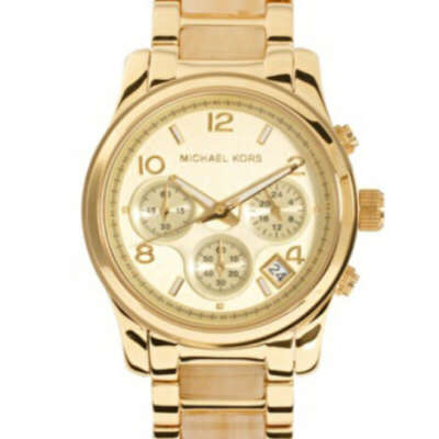 Кремово-золотистые часы с хронографом Michael Kors