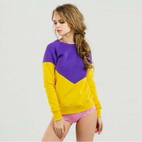 Купить двухцветная Толстовка фиолетово-желтая Double float для женщин в интернет-магазине - IndigoGift.ru