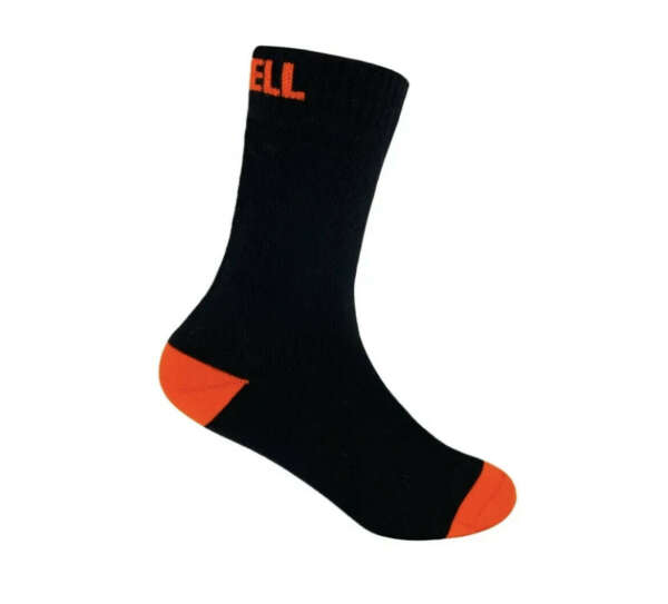 Водонепроницаемые носки детские DexShell Ultra Thin Children Socks, черный/оранжевый DS543BLKL (L)