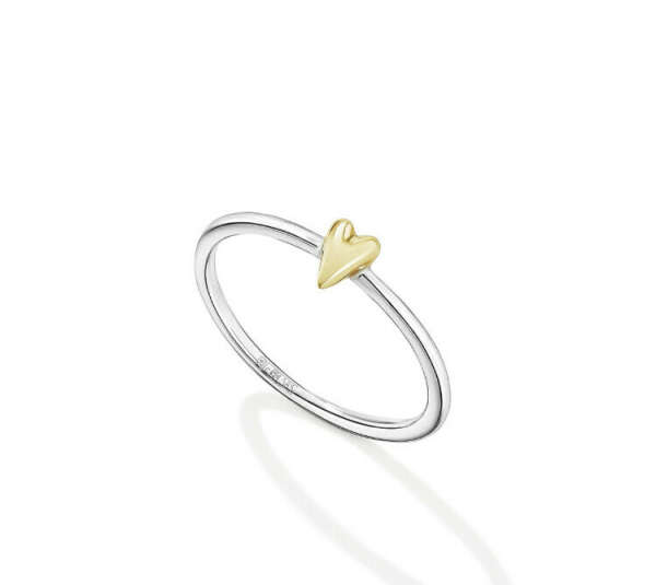 Тини-кольцо Сердце из белого и желтого золота 585 – купить в интернет-магазине AVGVST